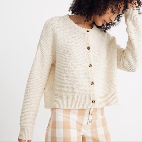 Madewell Ivory Button-Up Cardigan - Picture 1 of 8